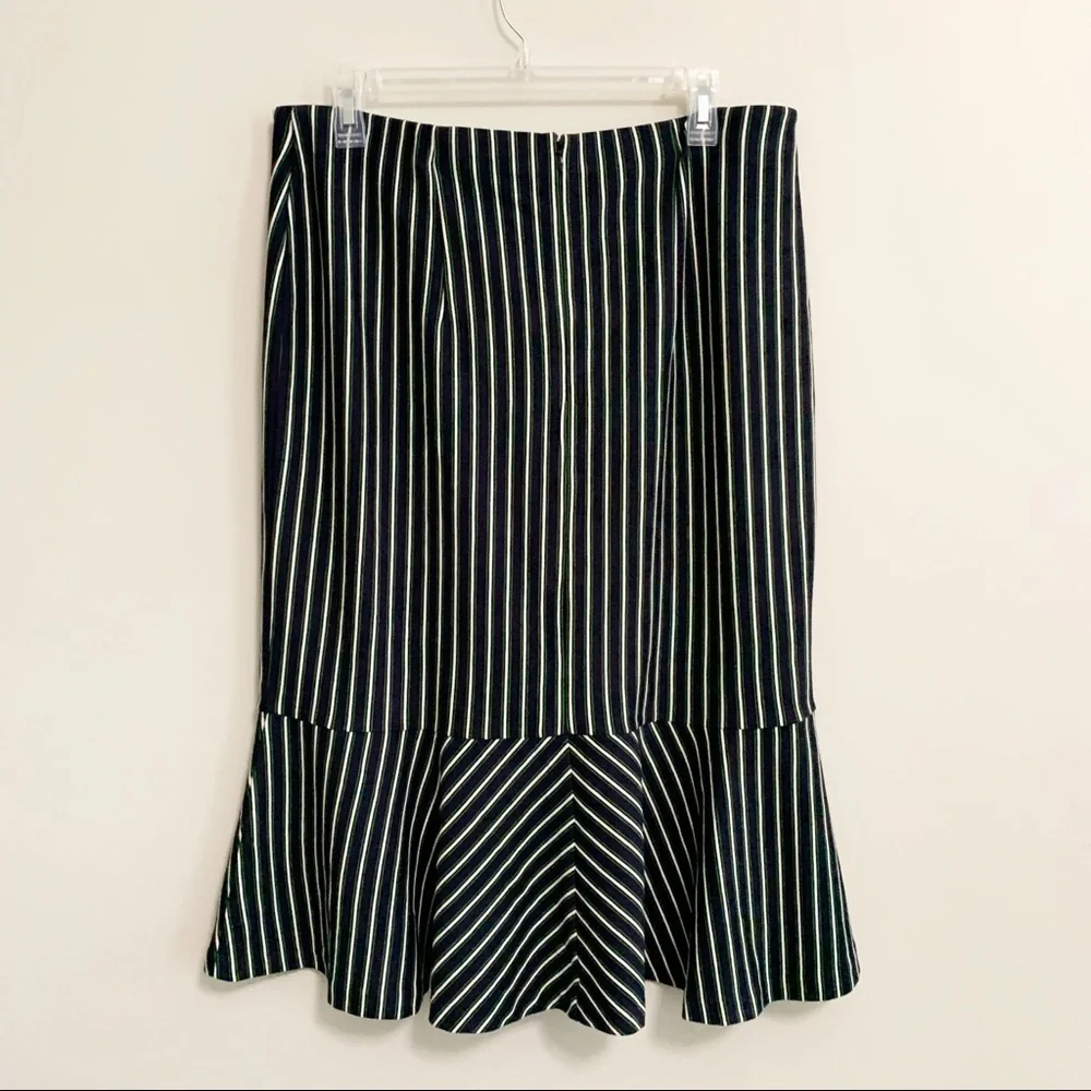 Blue and White Striped Women's Skirt - Picture 4 of 4